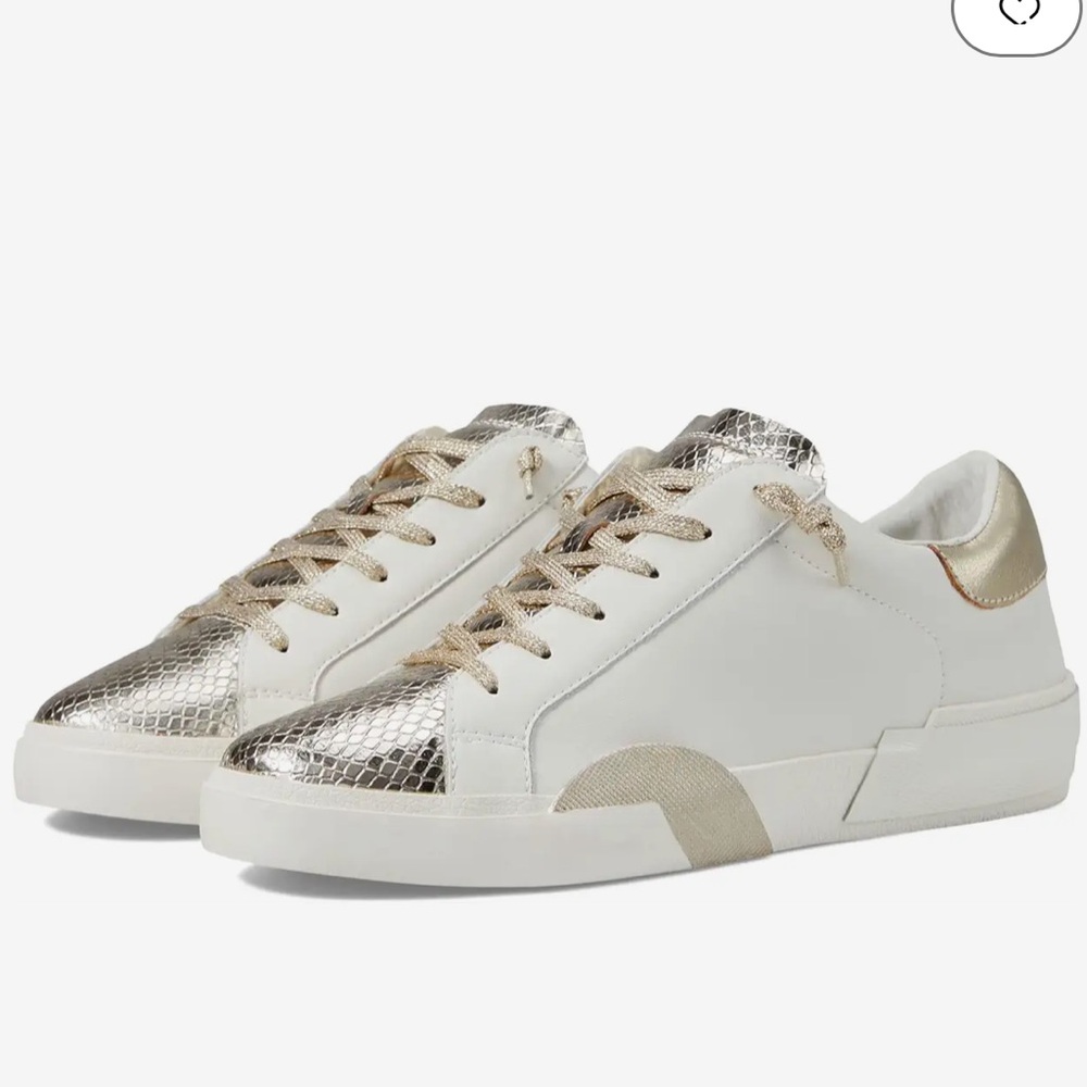 Dolce Vita Zina Sneaker 9.5/ Gold & White Leather/ Never Worn